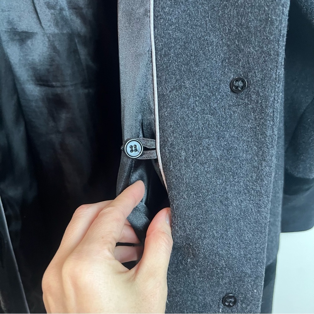 Forecaster Lambswool Velvet Black Peacoat Coat Size 16 Fur Hooded Pockets - Picture 12 of 15